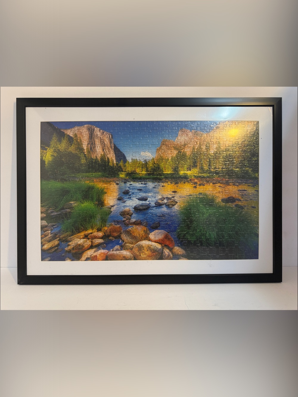 Framed Nature Landscape Wall Art - Green & Blue